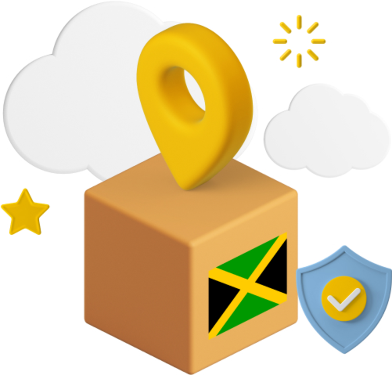 jamaica flag on parcel box graphic 