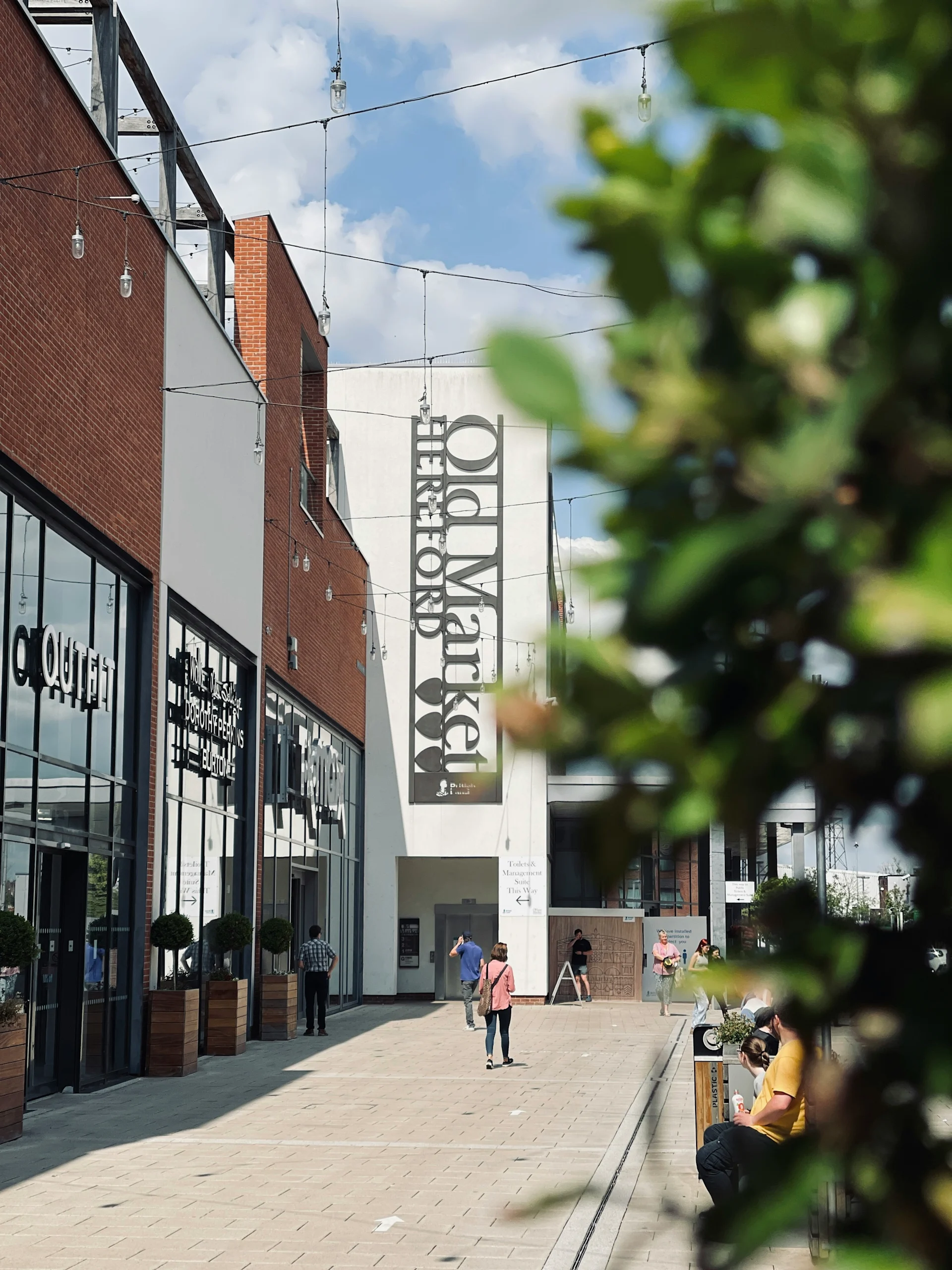 People walking in Hereford City Centre in the United Kingdom
