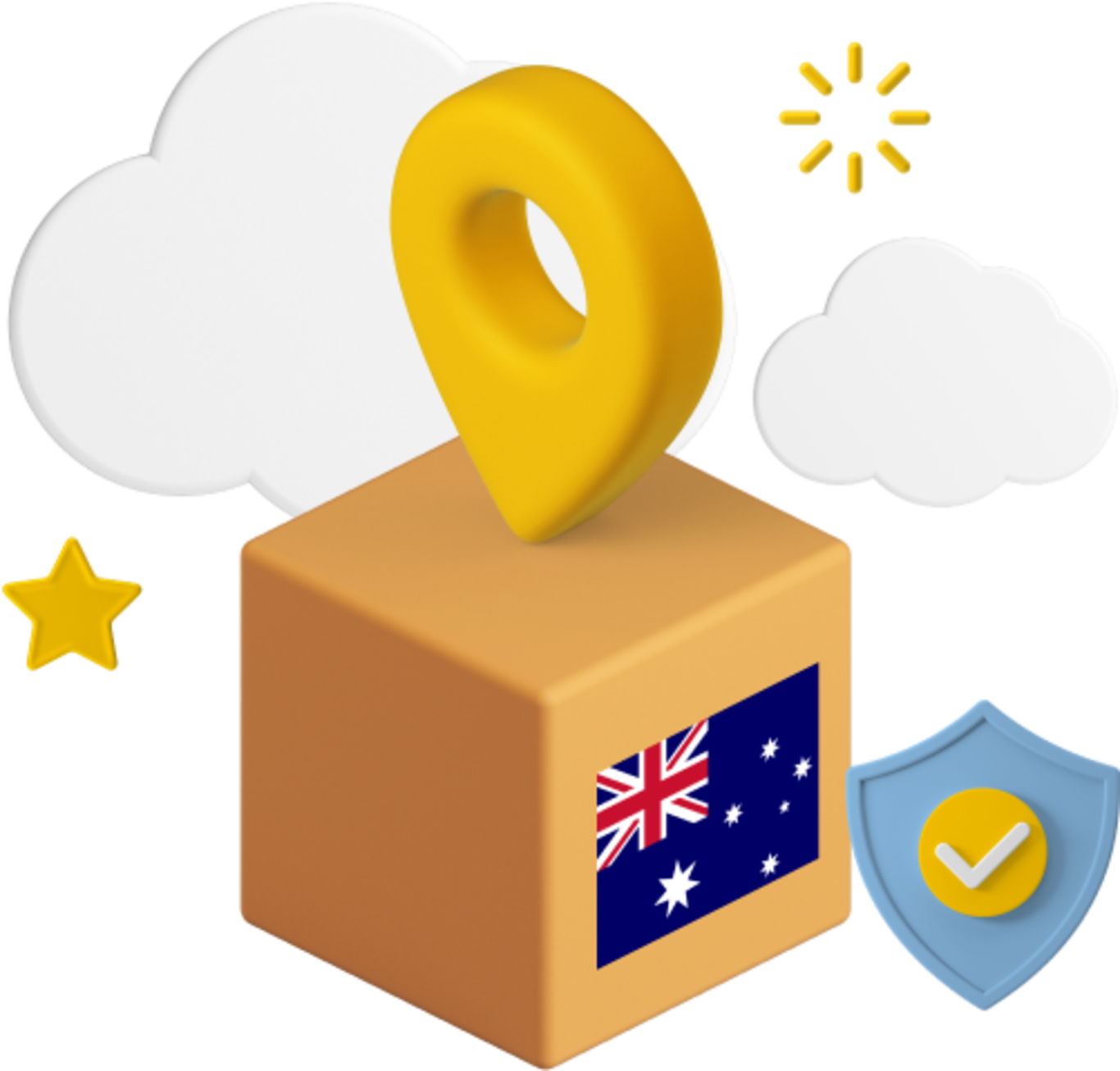 Parcel with Australian flag
