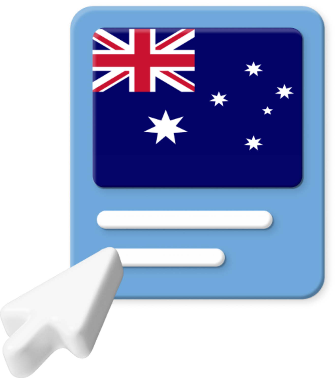 Australian flag with pointer