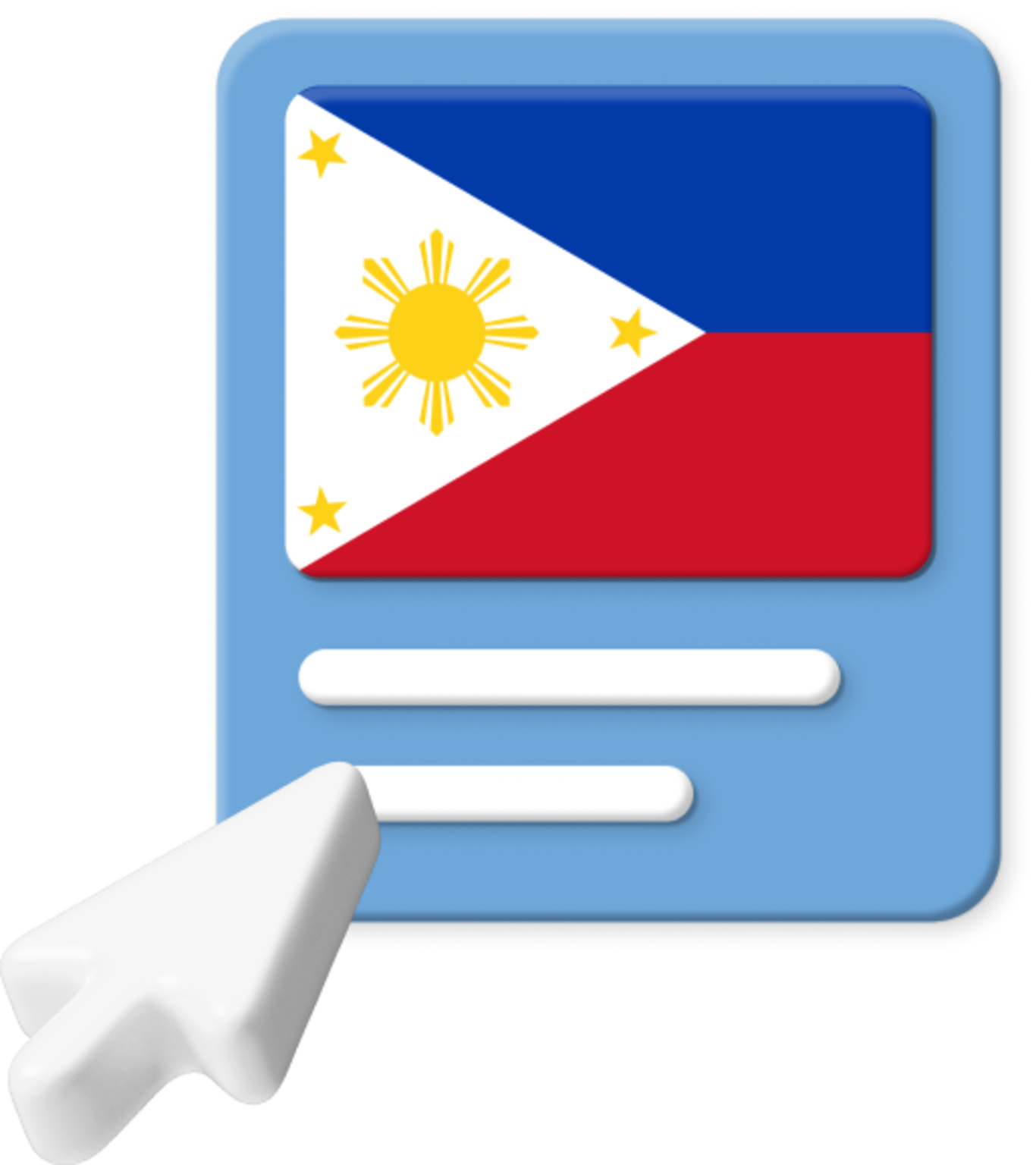 The Philippines flag with large cursor icon