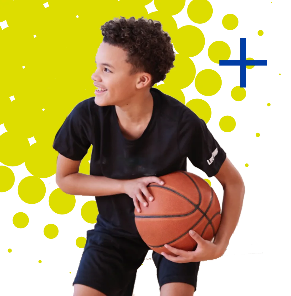 Child playing with Basketball