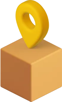 Animated box with location pin icon