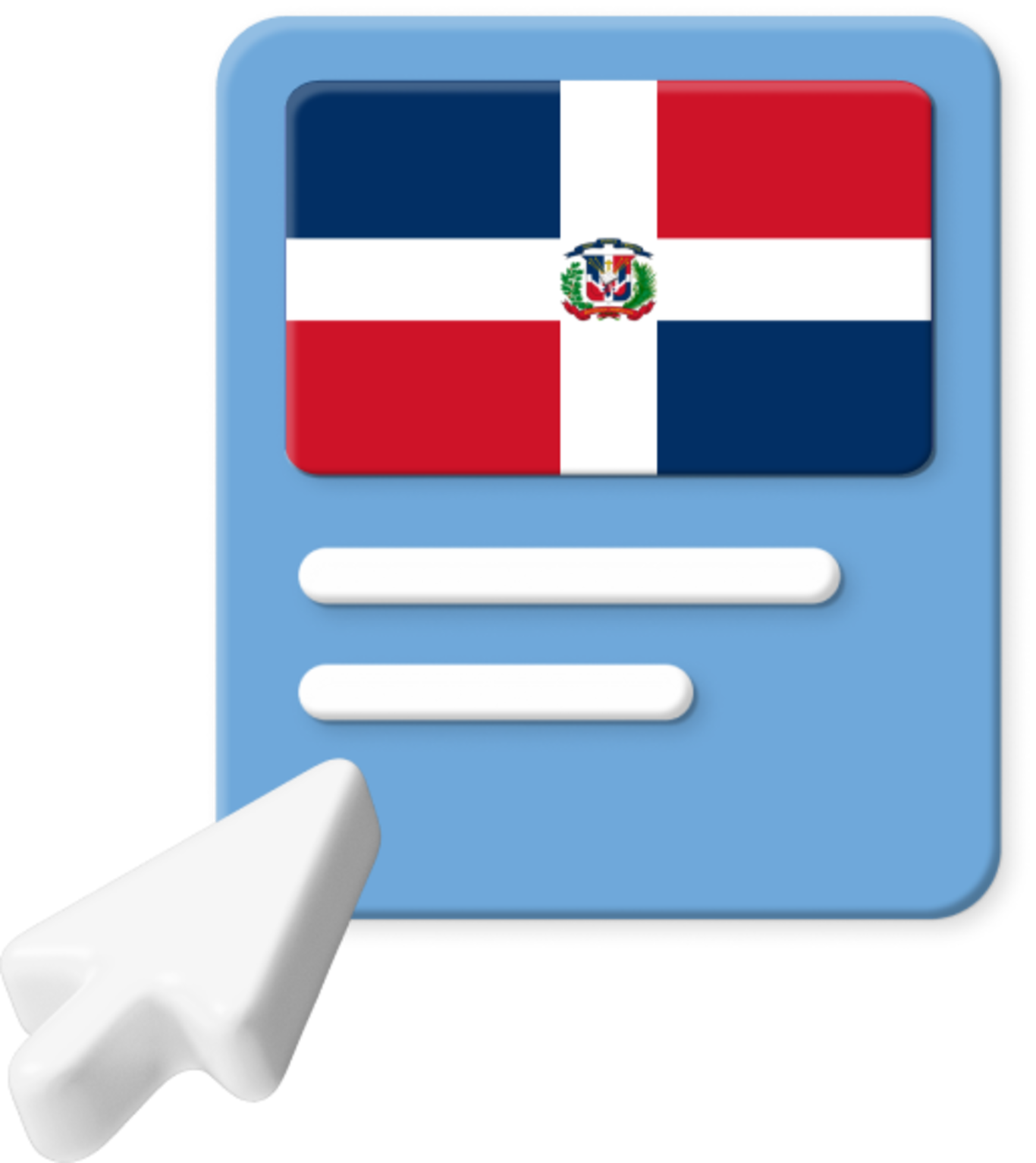 Dominican Republic flag on webpage graphic