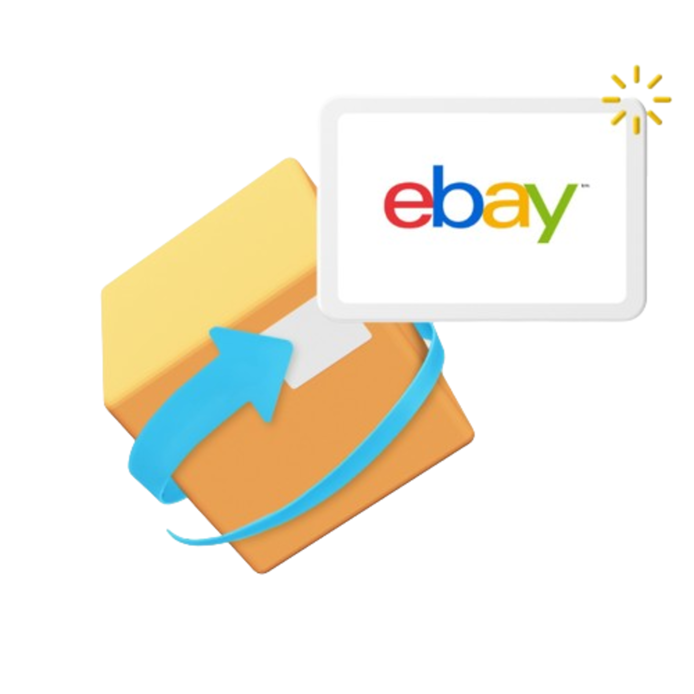 Graphic of parcel with eBay logo