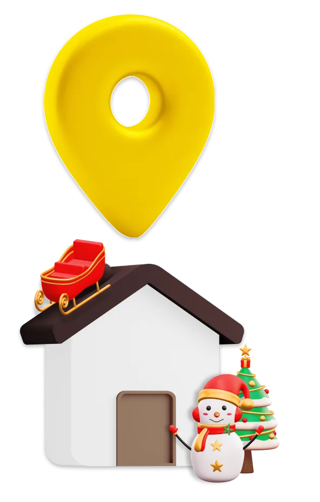 Tracking icon on Christmas house