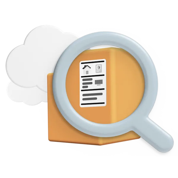 Zoom on postage label parcel