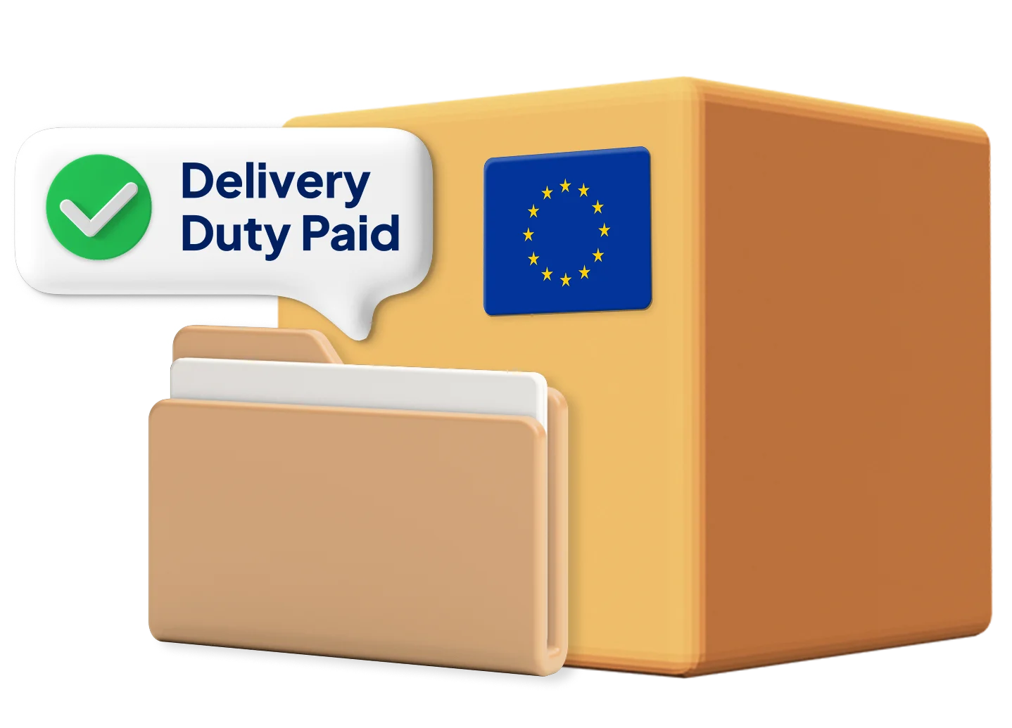 Box and letter graphic with DDP label