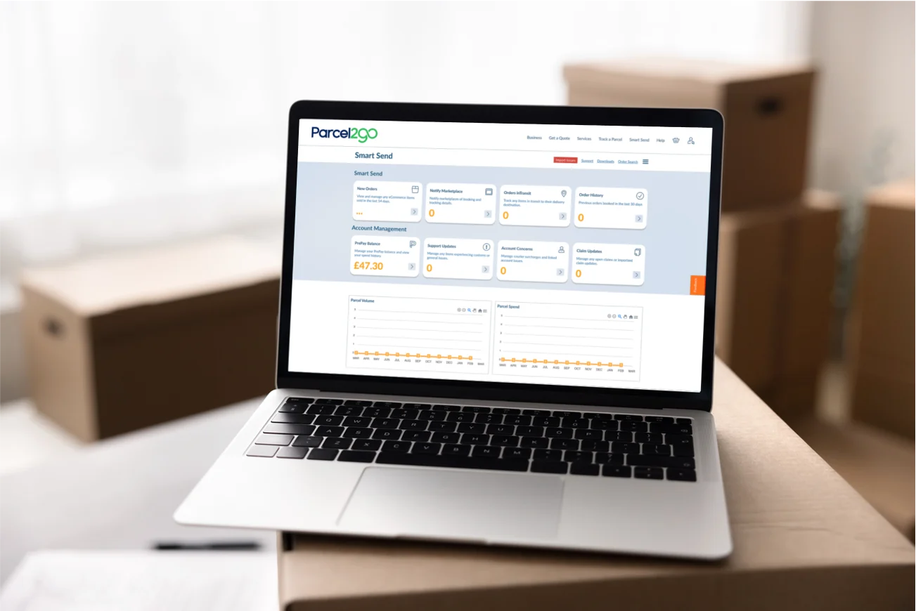 Laptop with Smart Send dashboard on