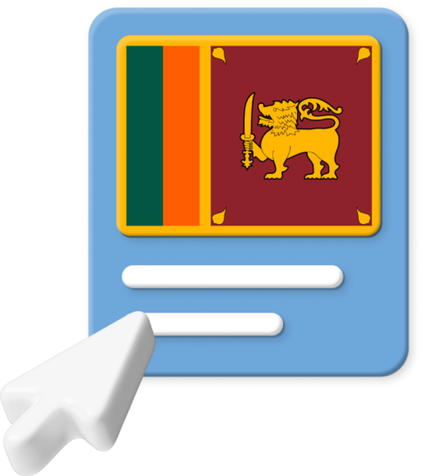 Sri Lankan flag and pointer