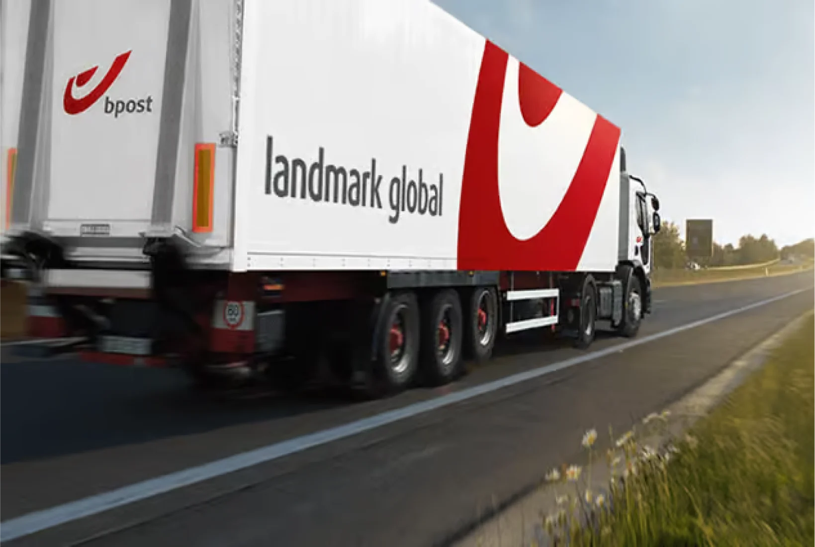 Landmark lorry on road