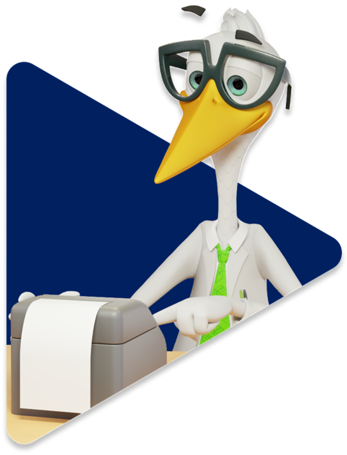 Sven the Stork printing shipping label
