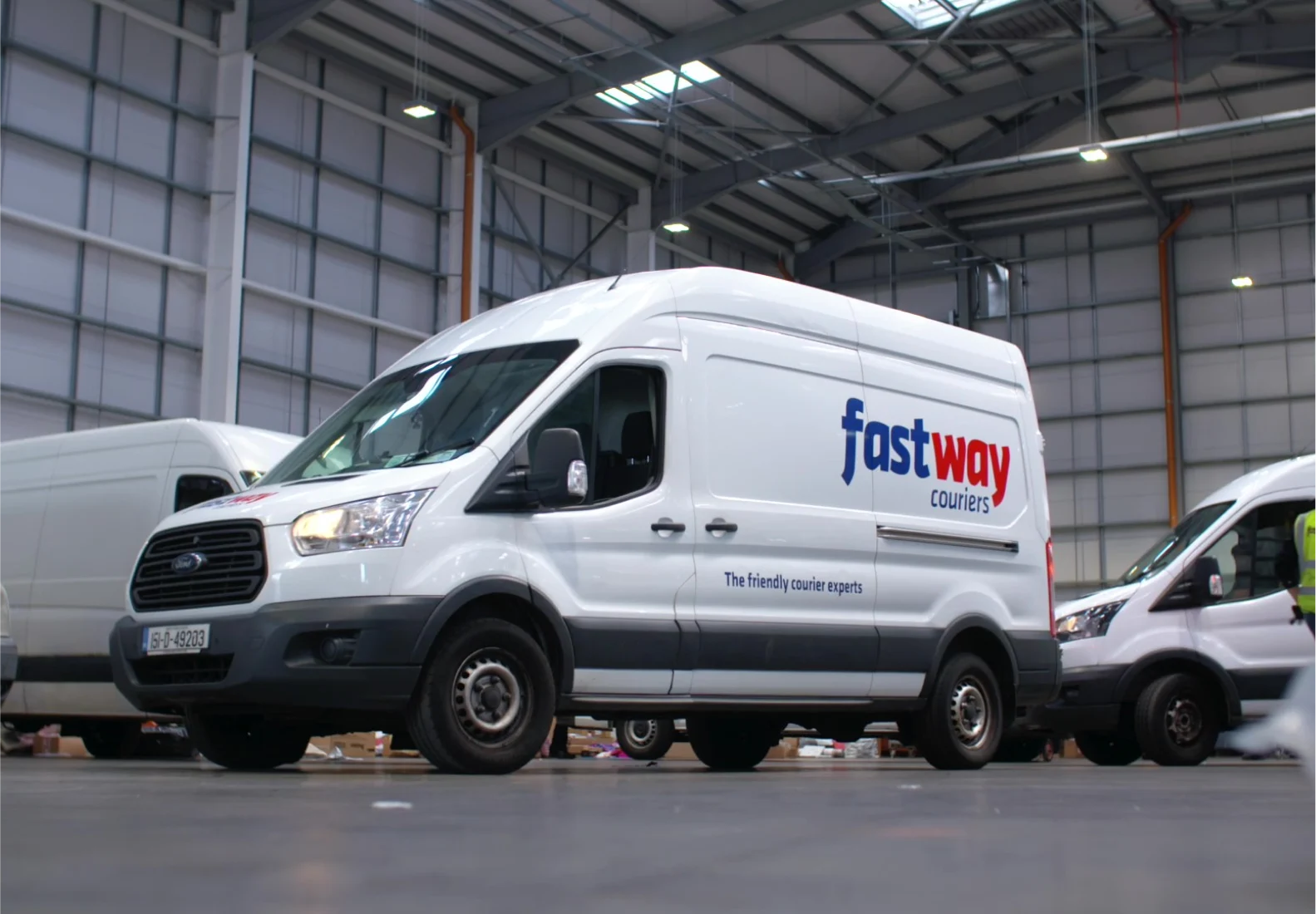 Fastway courier van in depot