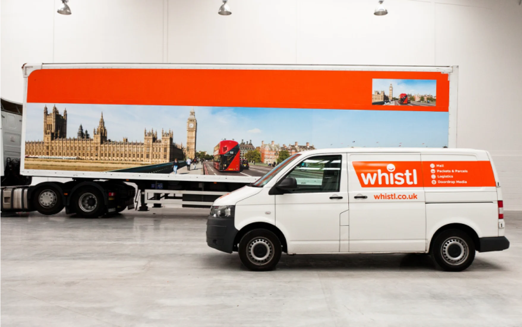 Whistl courier van parked