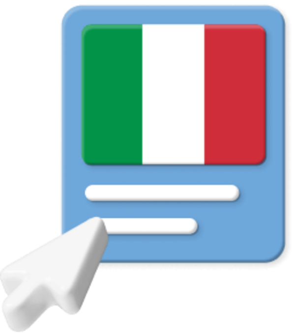 Italian flag with pointer