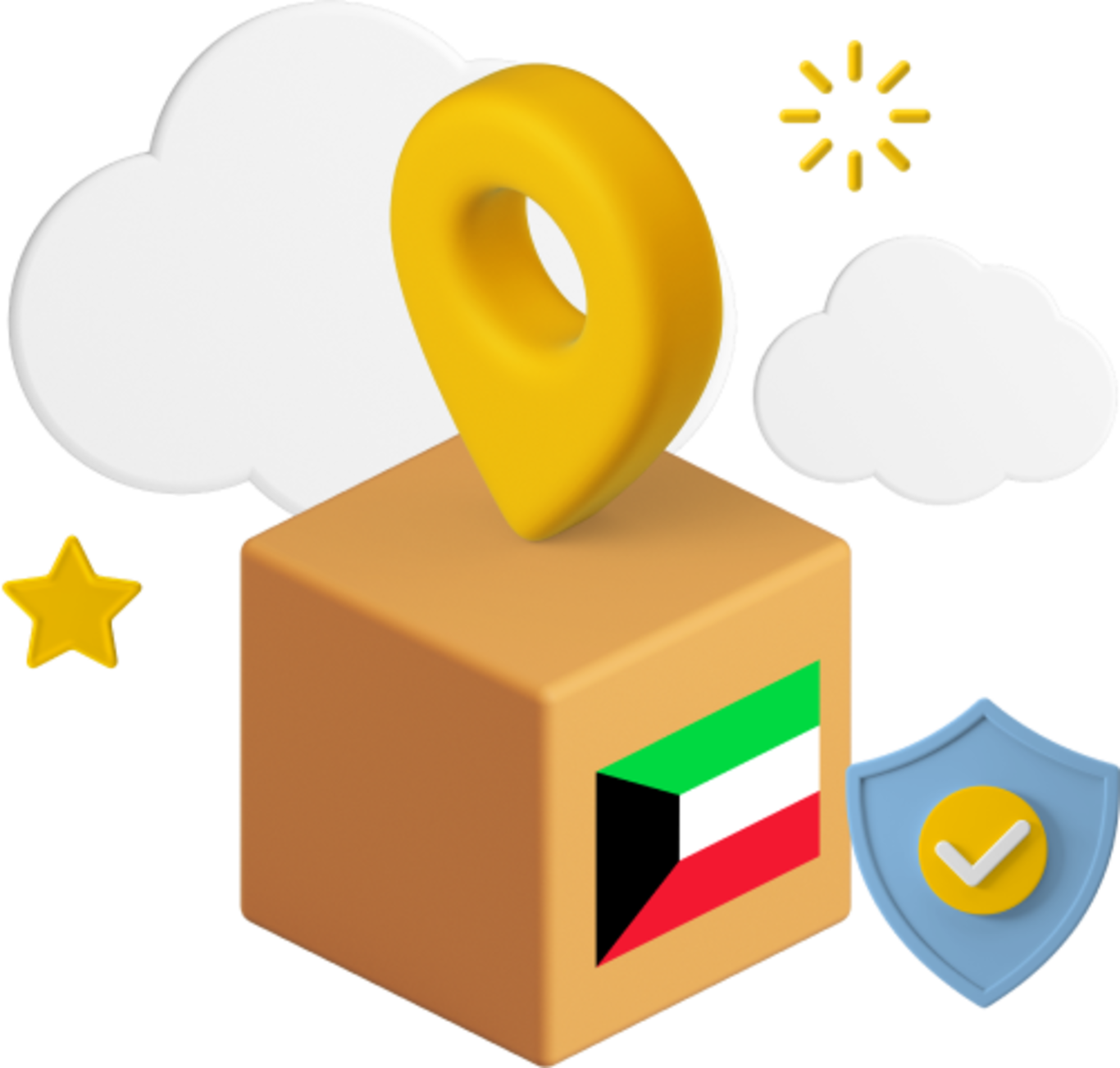 Kuwait parcel and icons