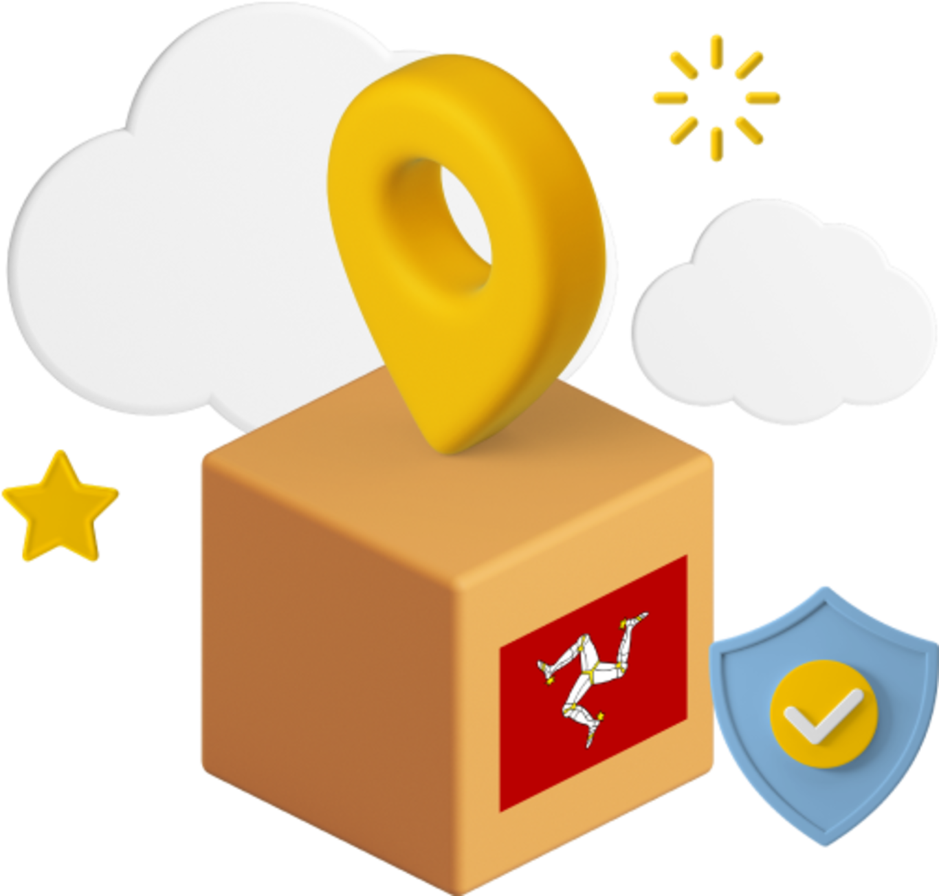 Isle of Man parcel with graphics