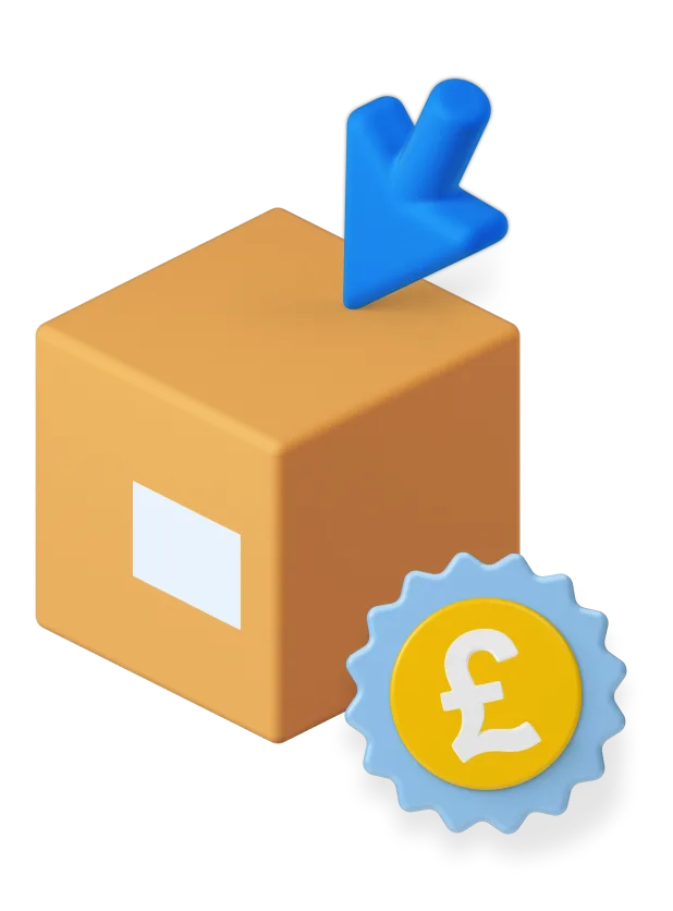 Box with arrow and currency symbol