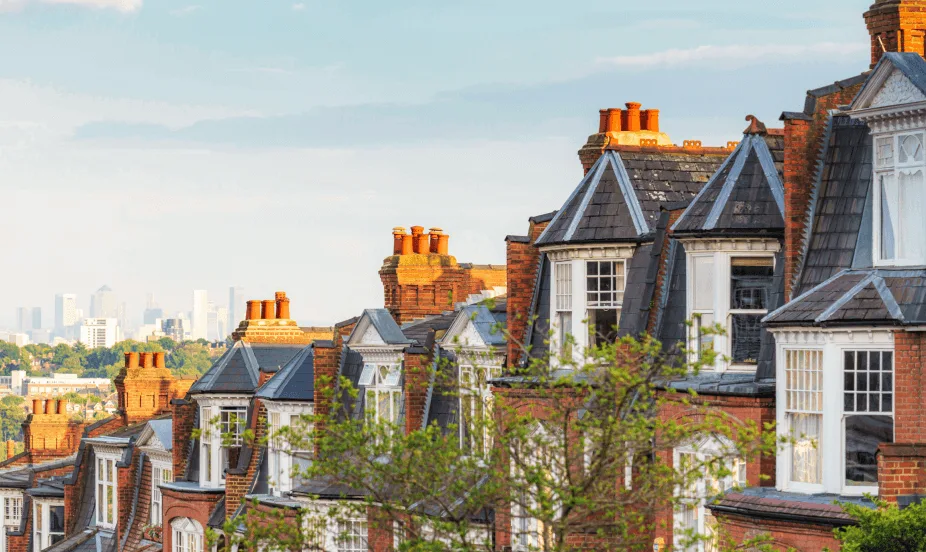 Street view with Manchester city skyline in the background