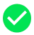 White tick in bright green circle