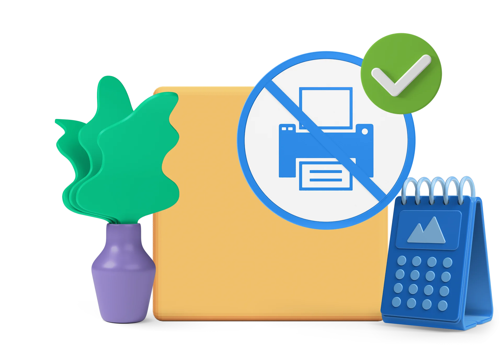 graphic of parcel with no printer sign