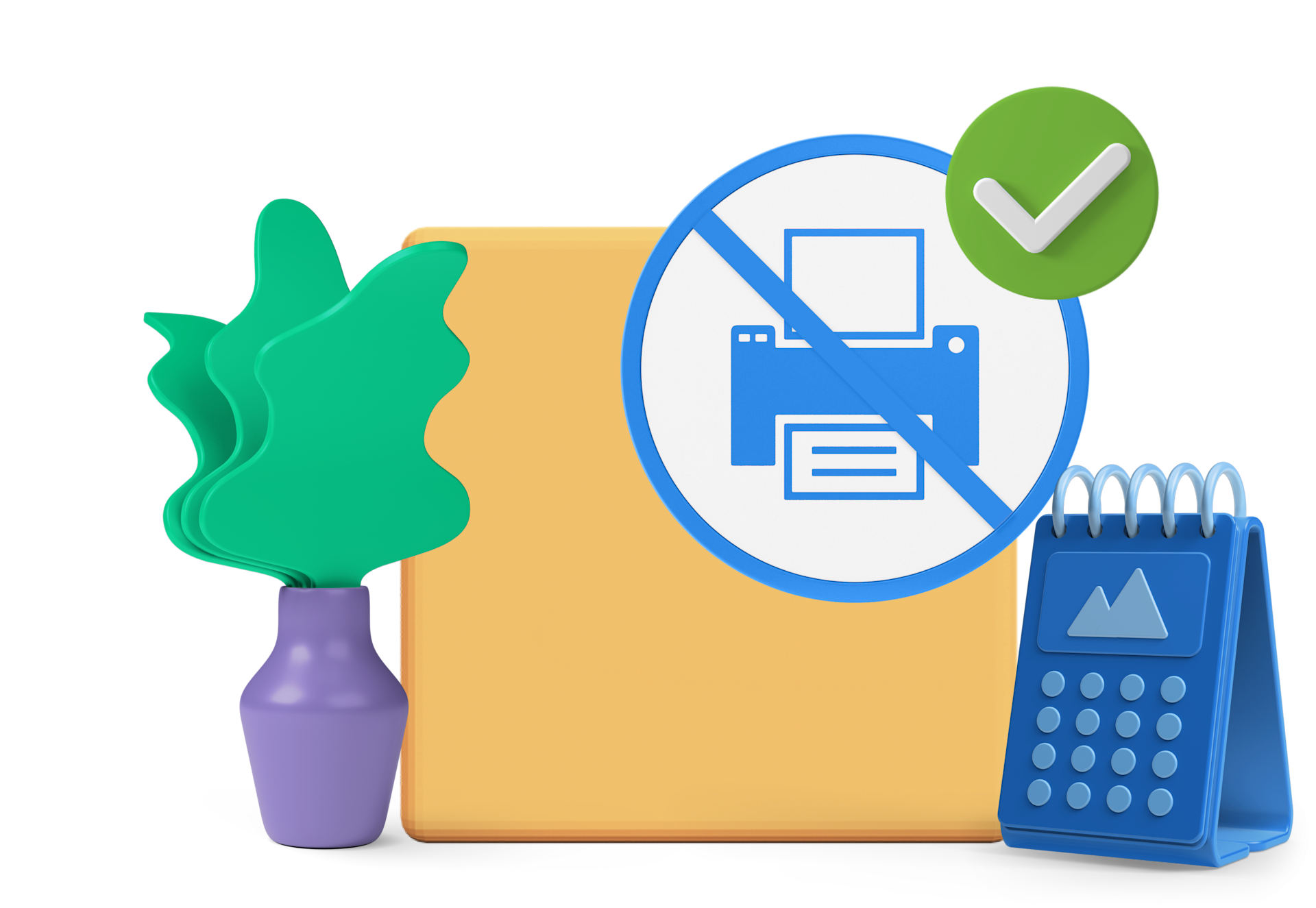 graphic of parcel with no printer sign