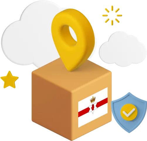 Northern Ireland flag on box