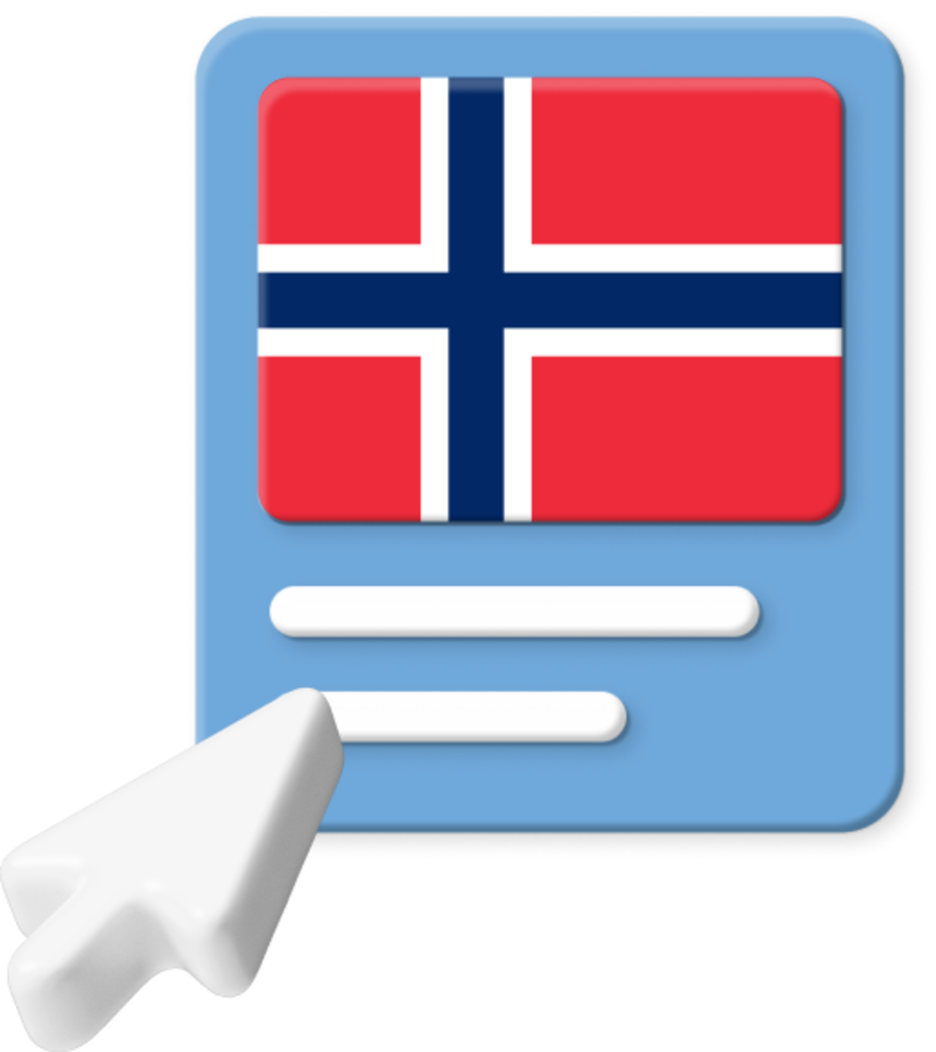 Norwegian flag with pointer