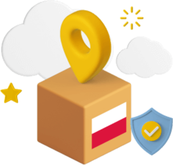 Box with Polish flag on