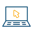 Laptop with cursor graphic