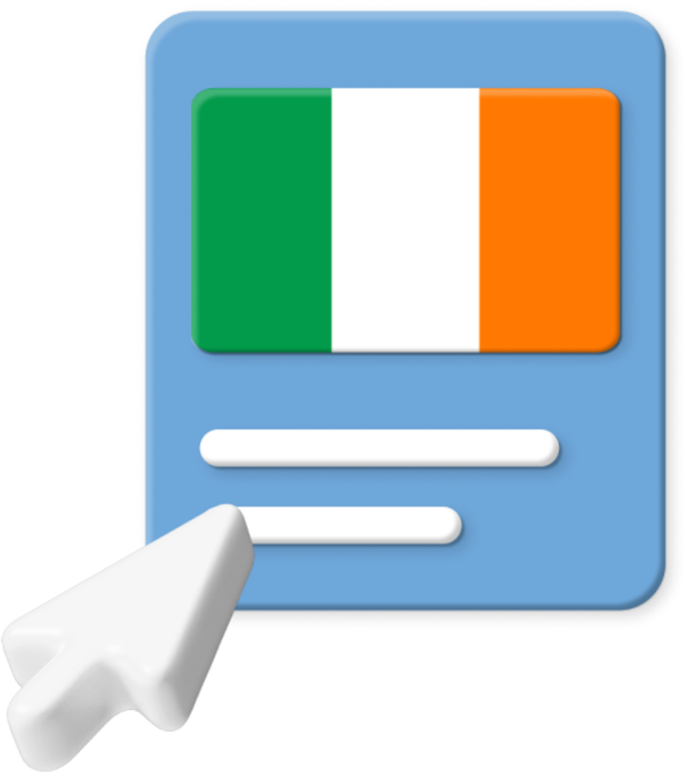 Irish flag with pointer