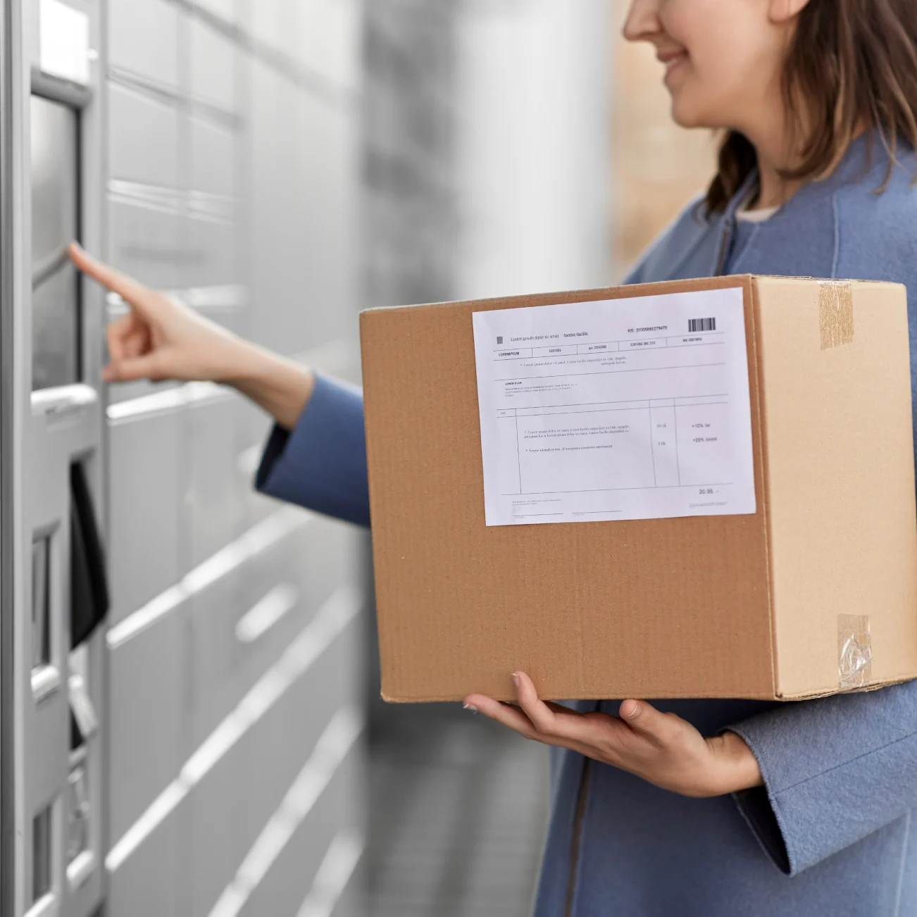 Parcel being delivered to locker