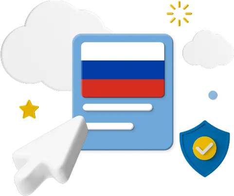 Russia flag on website graphic