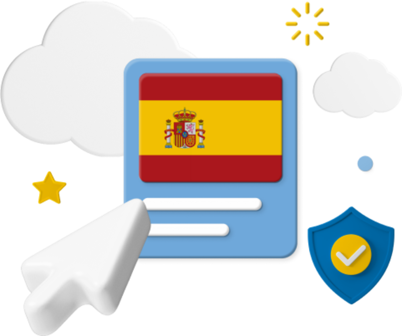 Spain Flag with Icons
