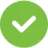 Green circle with tick in centre