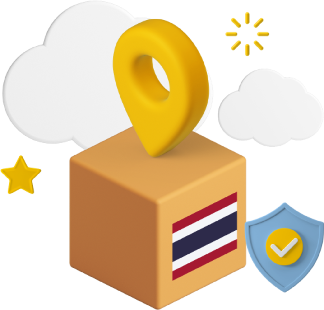 Thailand parcel with icons