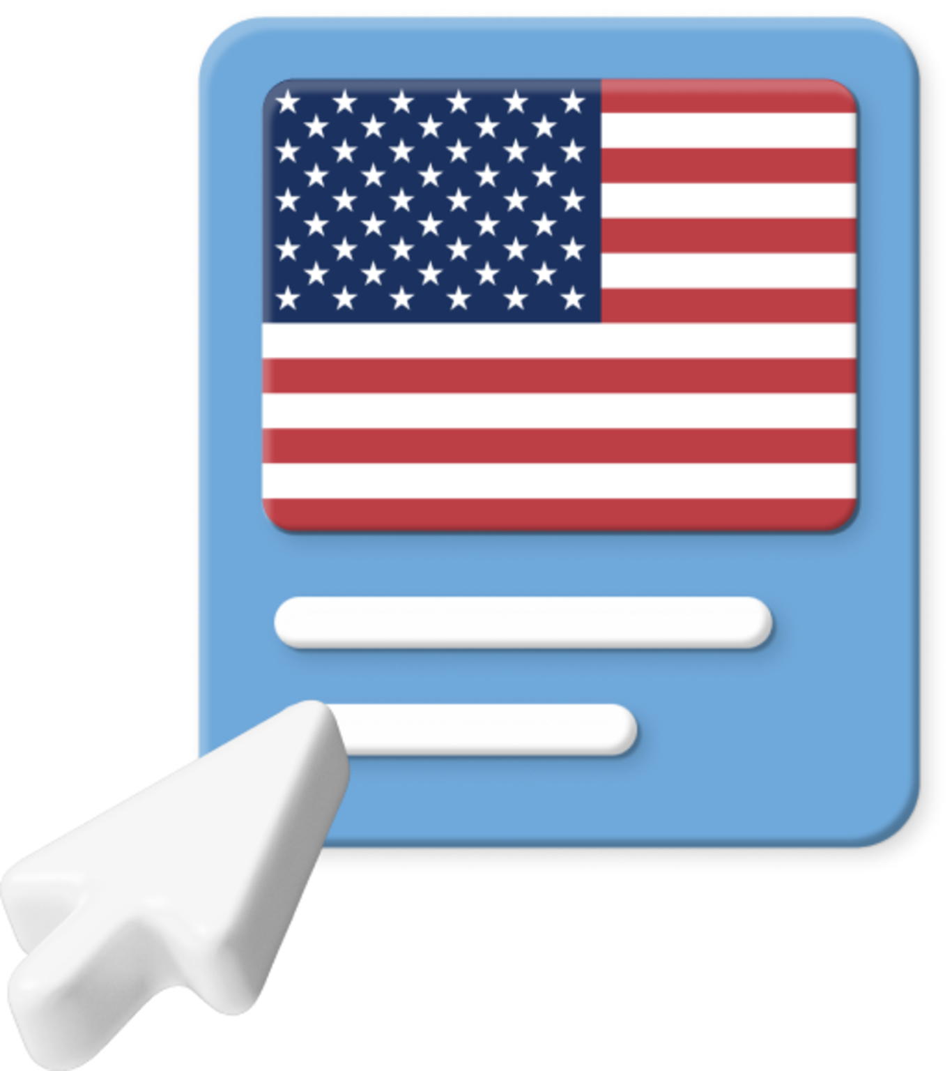 USA flag with pointer